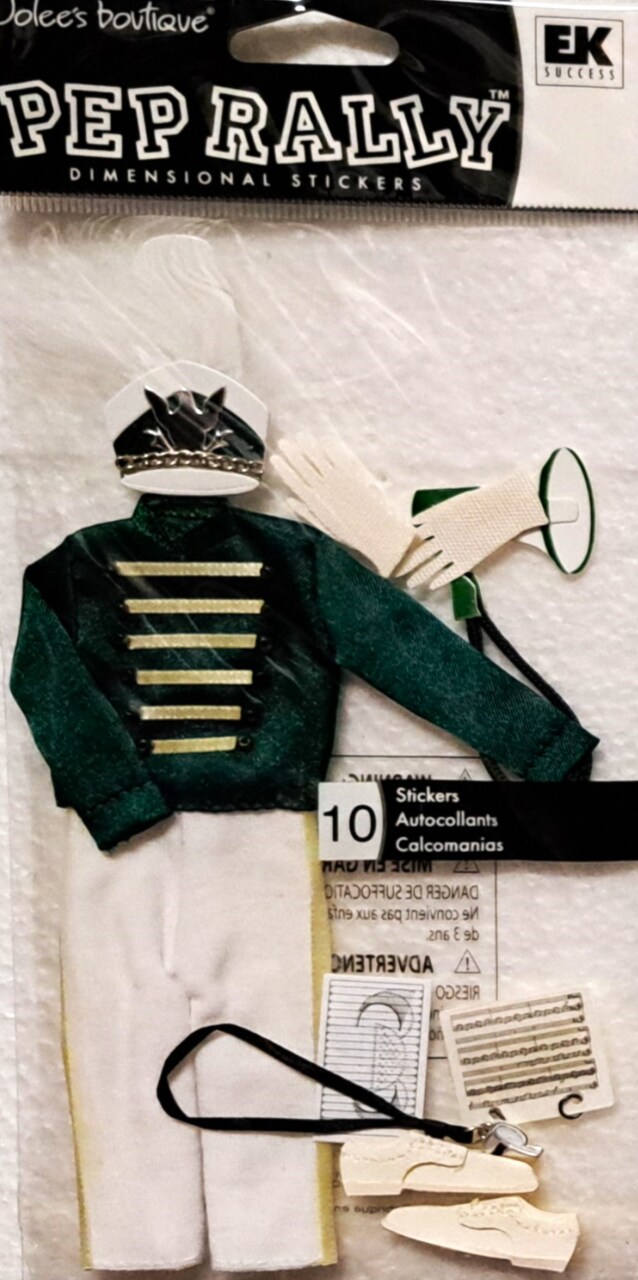 Jolee's Boutique Pep Rally Green Marching Band Dimensional Stickers